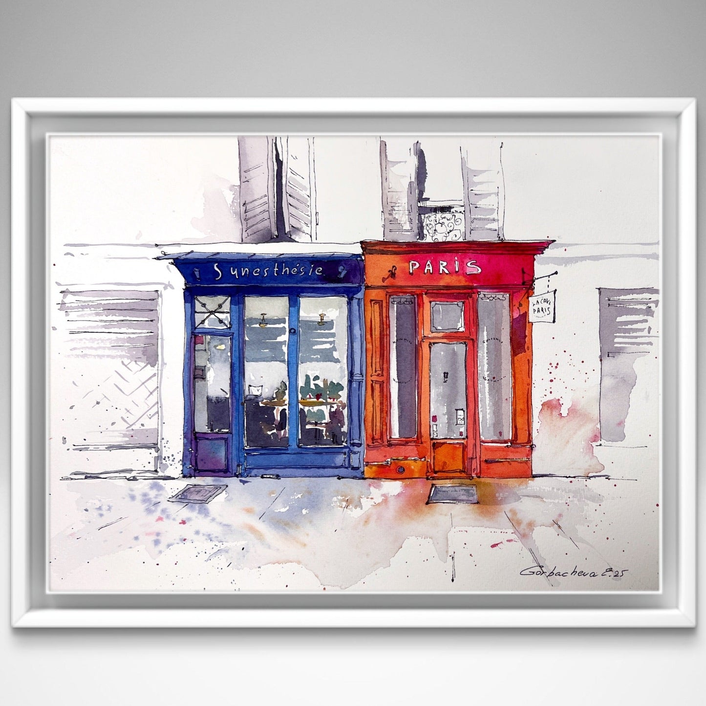 Original Paris Storefront Watercolor | French Urban Sketch Art |Shades of Paris 9x12