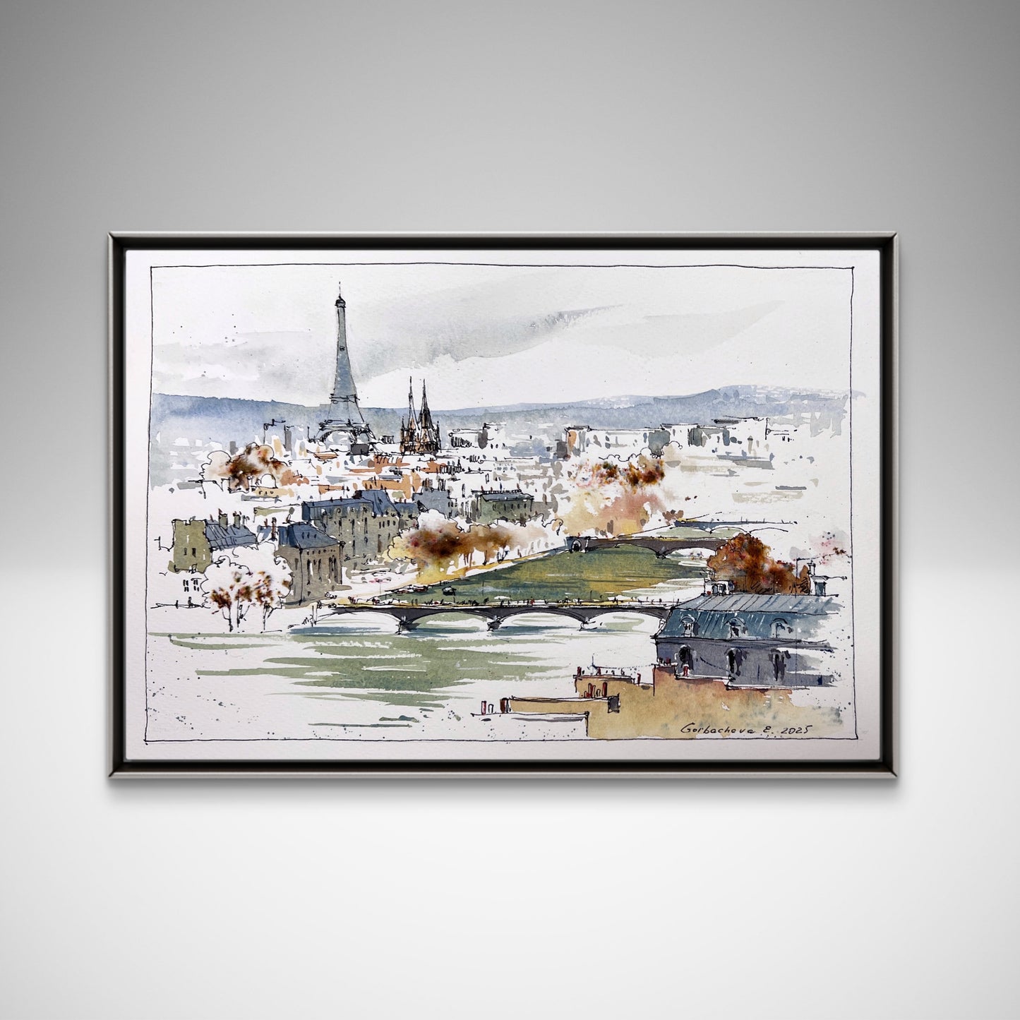 Eiffel Tower Watercolor Painting - Under the Paris Sky