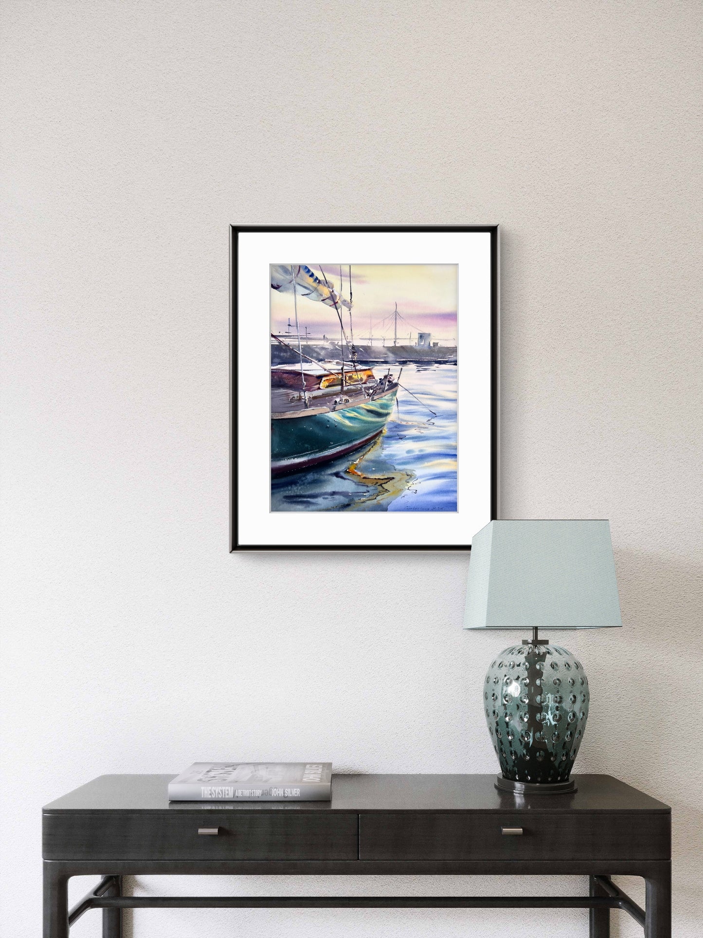 Original Saint Petersburg Watercolor Painting | Sailboat Marina Seascape | Quiet Harbor 12x16