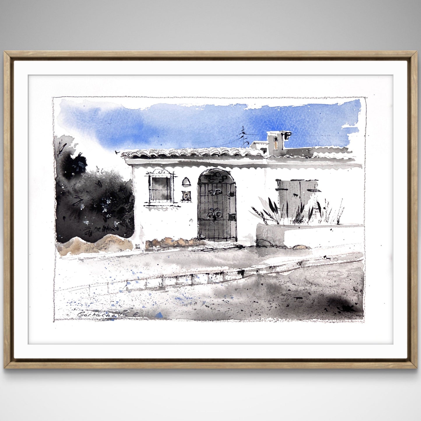 Original Spanish Door Painting |Door to Spanish Silence 9x12 in