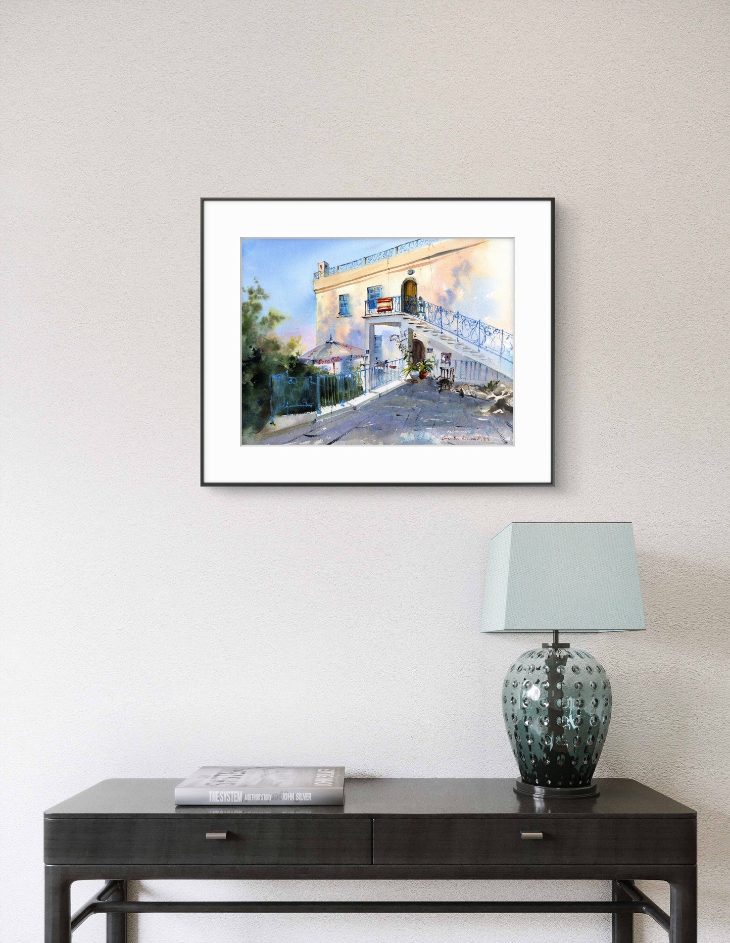 Original Cyprus Watercolor Painting | Cypriot House Architecture Art |Cyprus Afternoon 12x16 in