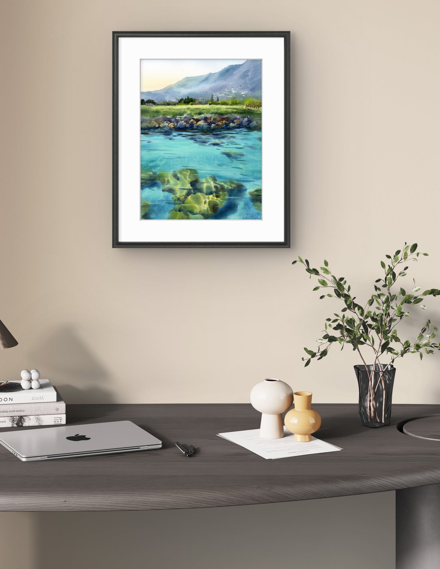 Seascape Watercolor Art 'On the Sea Coast #4' - Original Painting