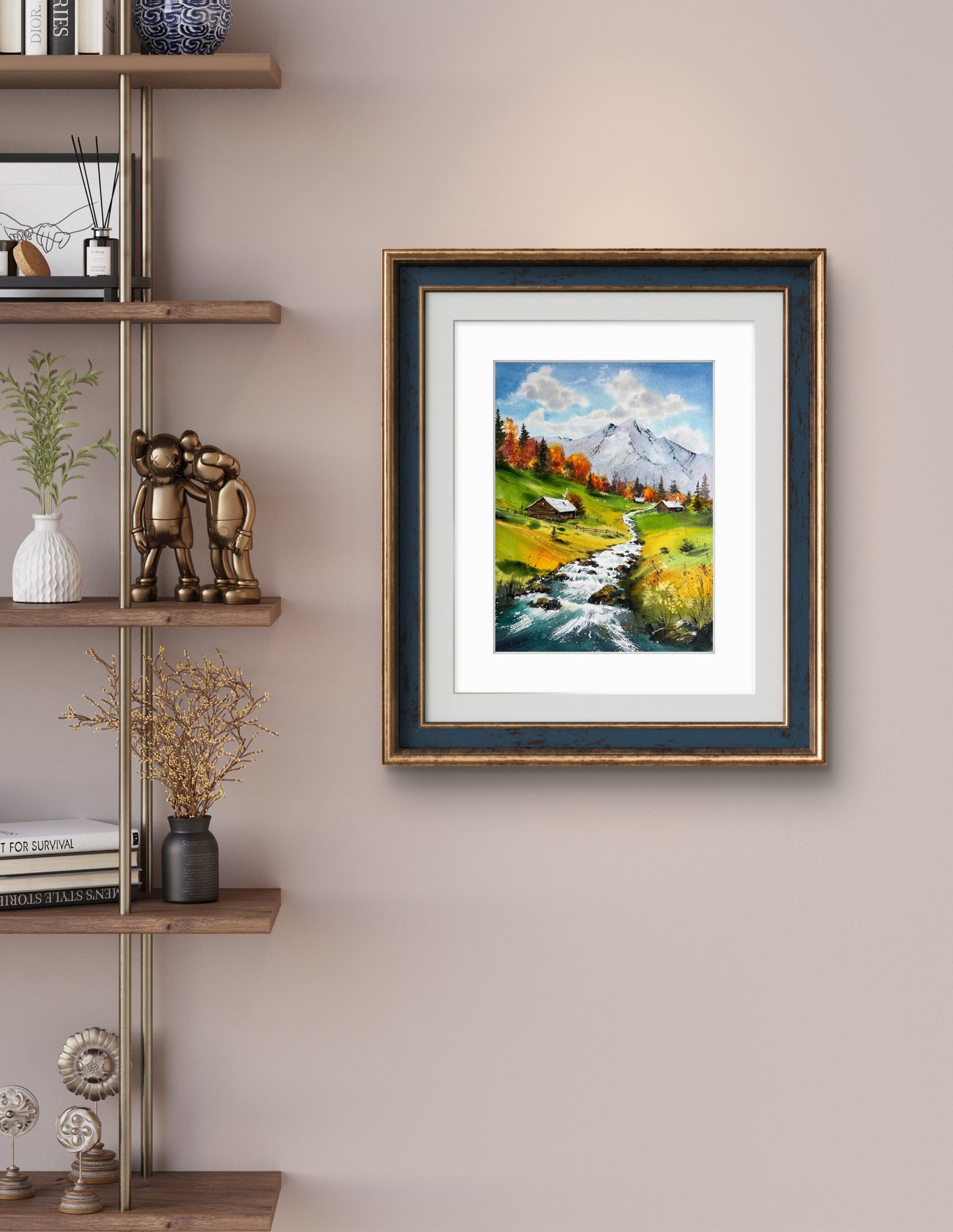 Mountain River #42 - Vibrant Fall River Original Painting - Nature Watercolor Artwork