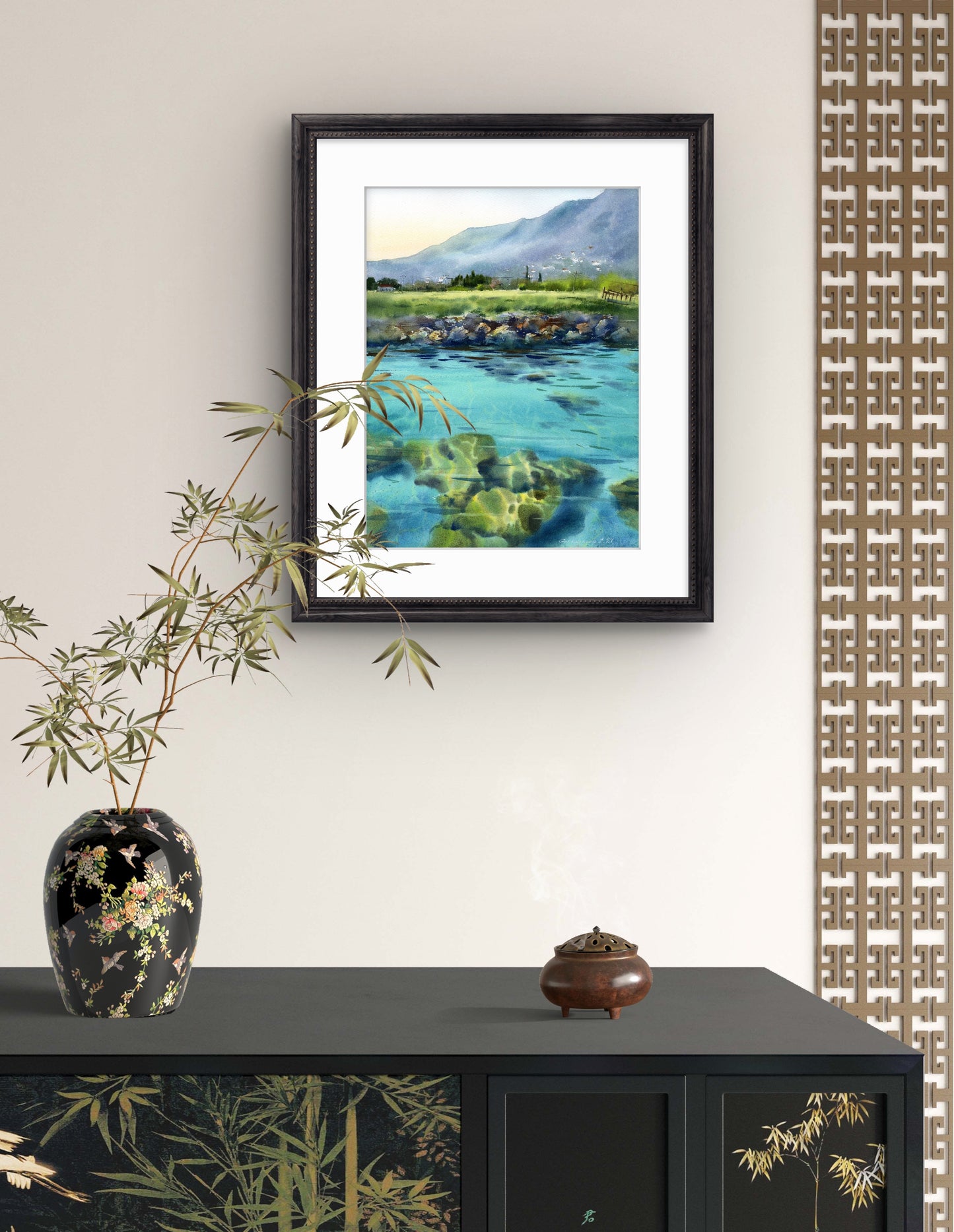 Seascape Watercolor Art 'On the Sea Coast #4' - Original Painting