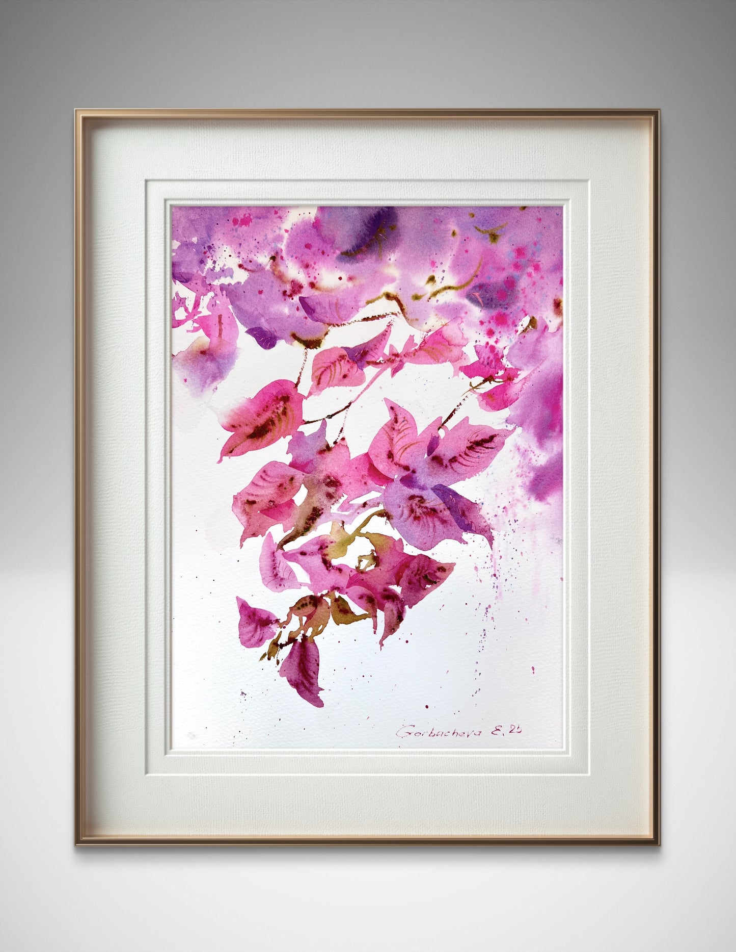 Original Bougainvillea Watercolor Painting | Bougainvillea Dream 9 х 12 in