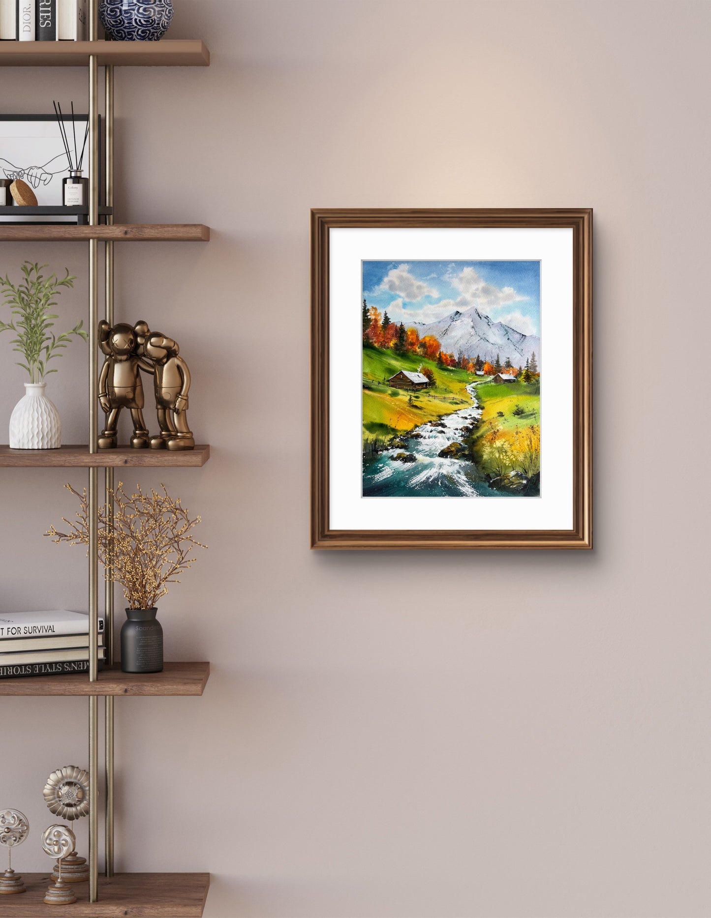 Mountain River #42 - Vibrant Fall River Original Painting - Nature Watercolor Artwork