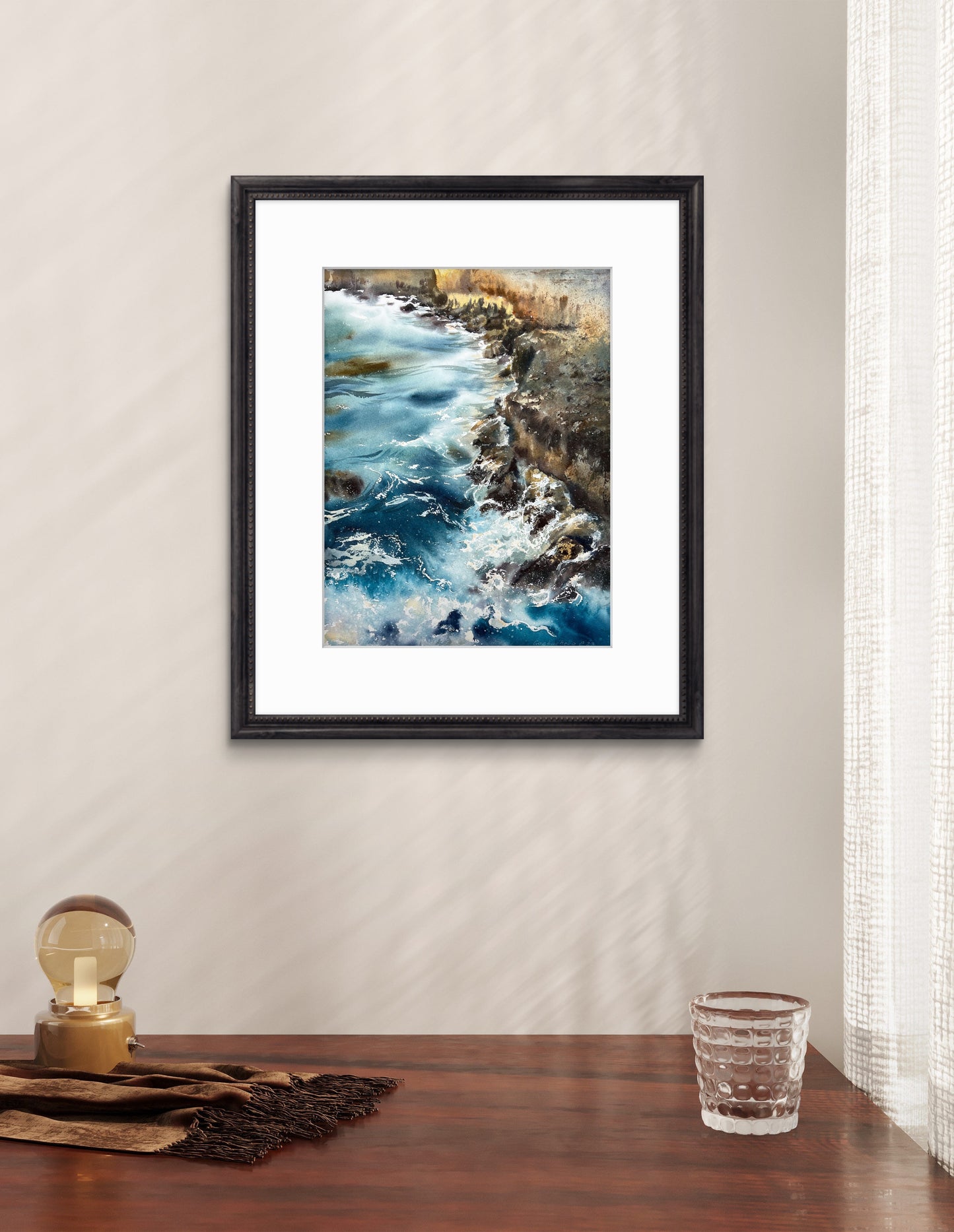 Wave Watercolor Painting, Original Seascape, Ocean Art, Artwork by Artist, Seaview Wall Art