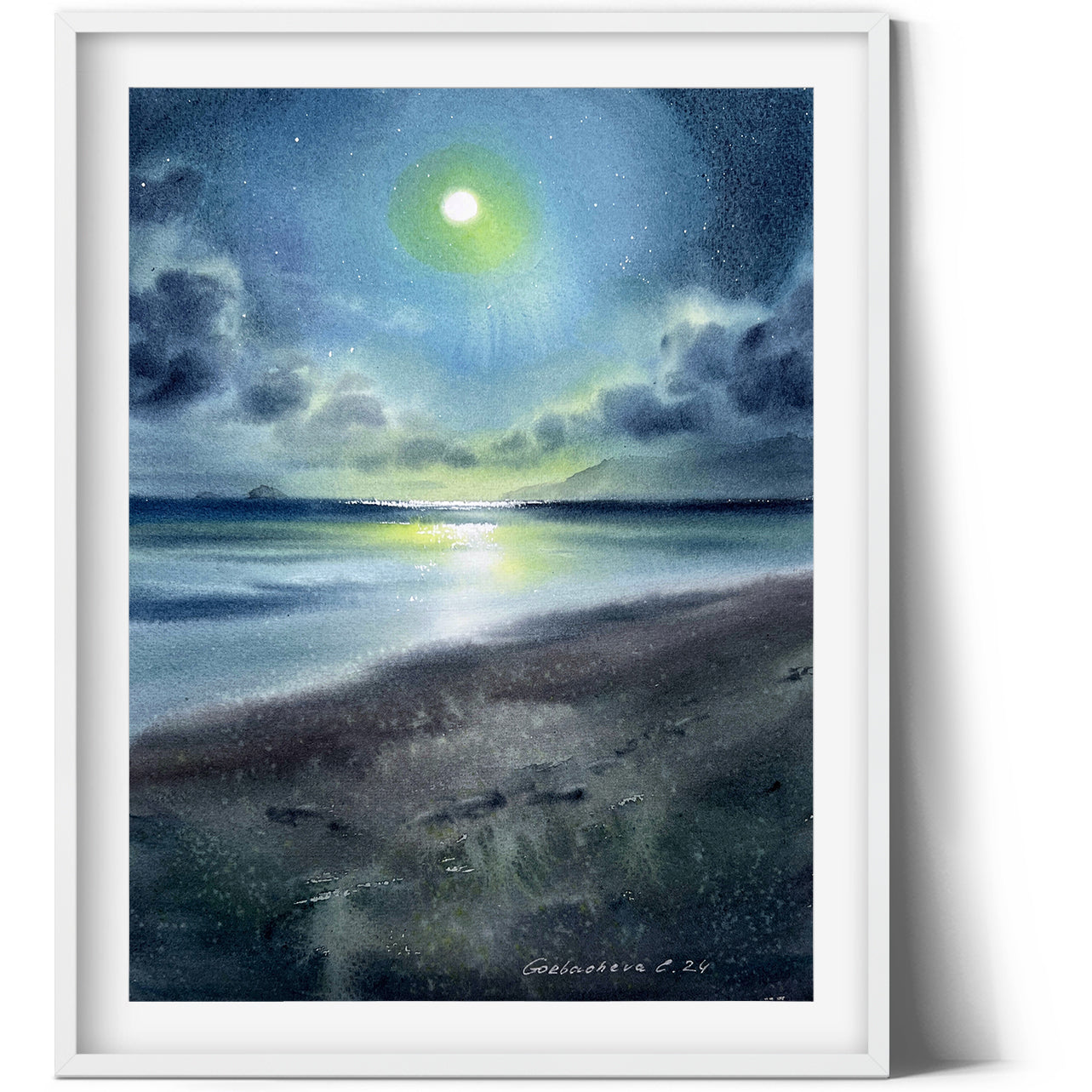 Nautical Wall Art 'In the Moonlight #8' Hand-Painted Seascape, 9x12 Ocean Scene for Coastal Decor, Art Collectors Gift Idea