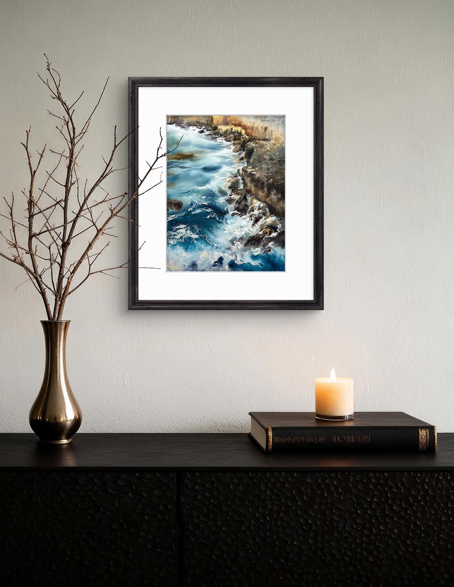 Wave Watercolor Painting, Original Seascape, Ocean Art, Artwork by Artist, Seaview Wall Art