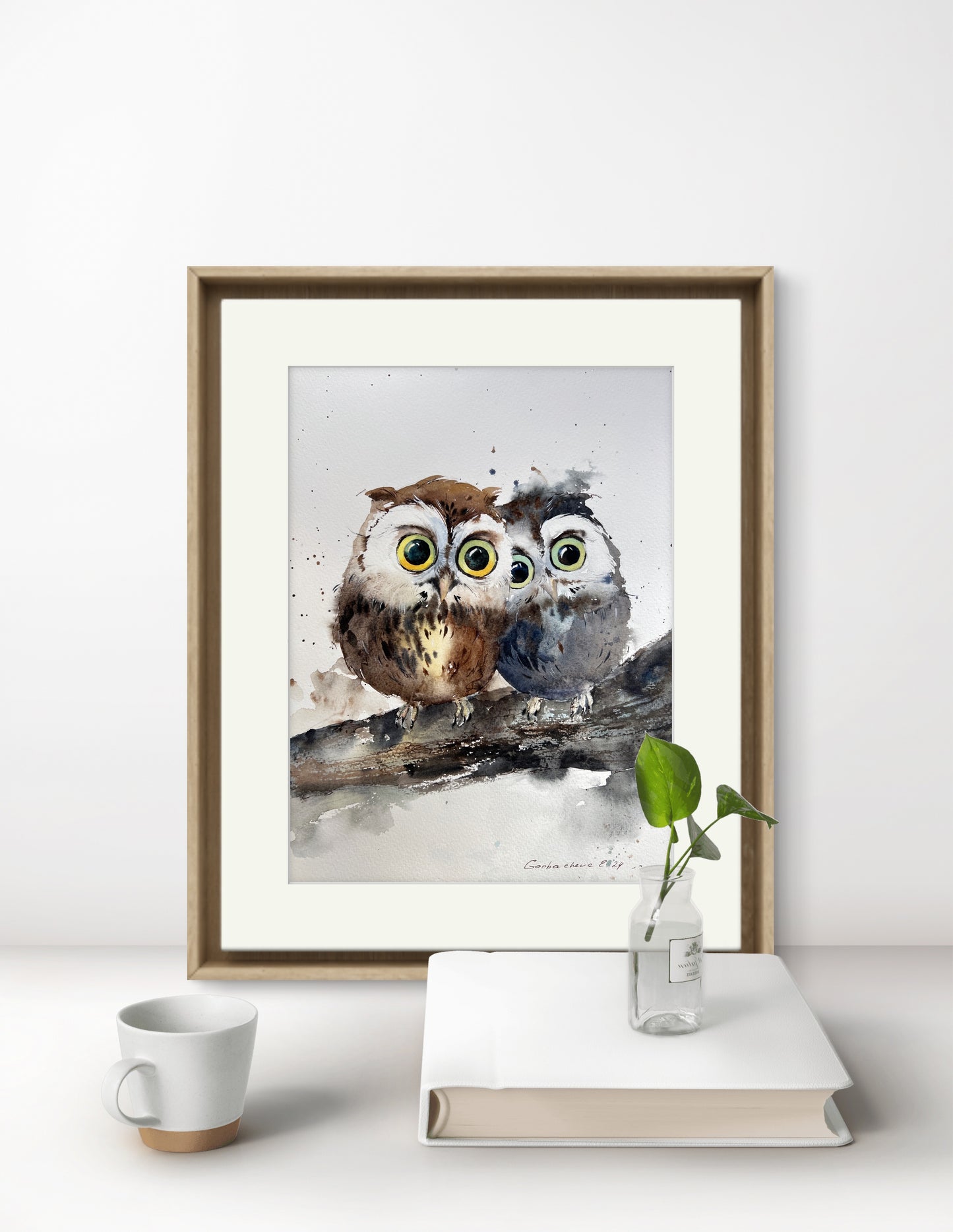 Original Owl Watercolor Painting - Unique New Year Gift for Nature Enthusiasts