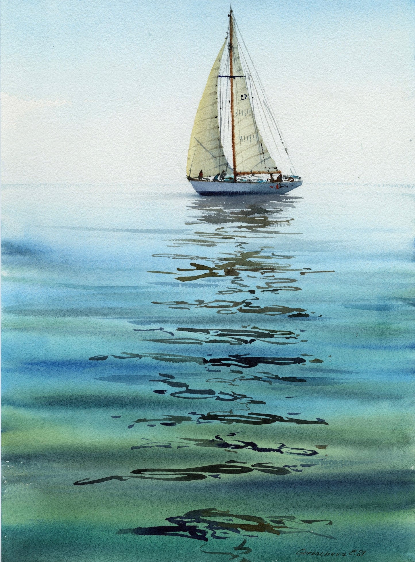 Original Seascape Painting: Fair Winds #10 - Ocean & Sailboat Art