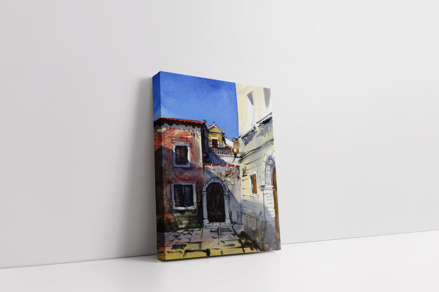 Travel Art Prints Set of 2, Italian City, Europa, European Architecture Wall Art Decor, Mediterranean Art