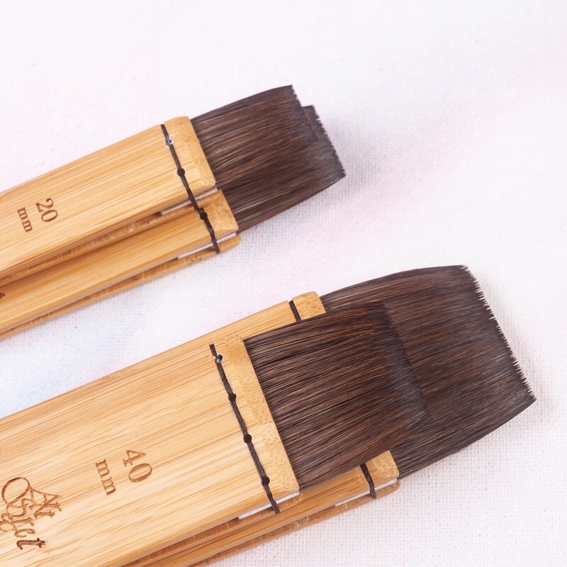 Flat Head Carbonized Bamboo Brush Watercolor Brush Watercolor Shading Brush