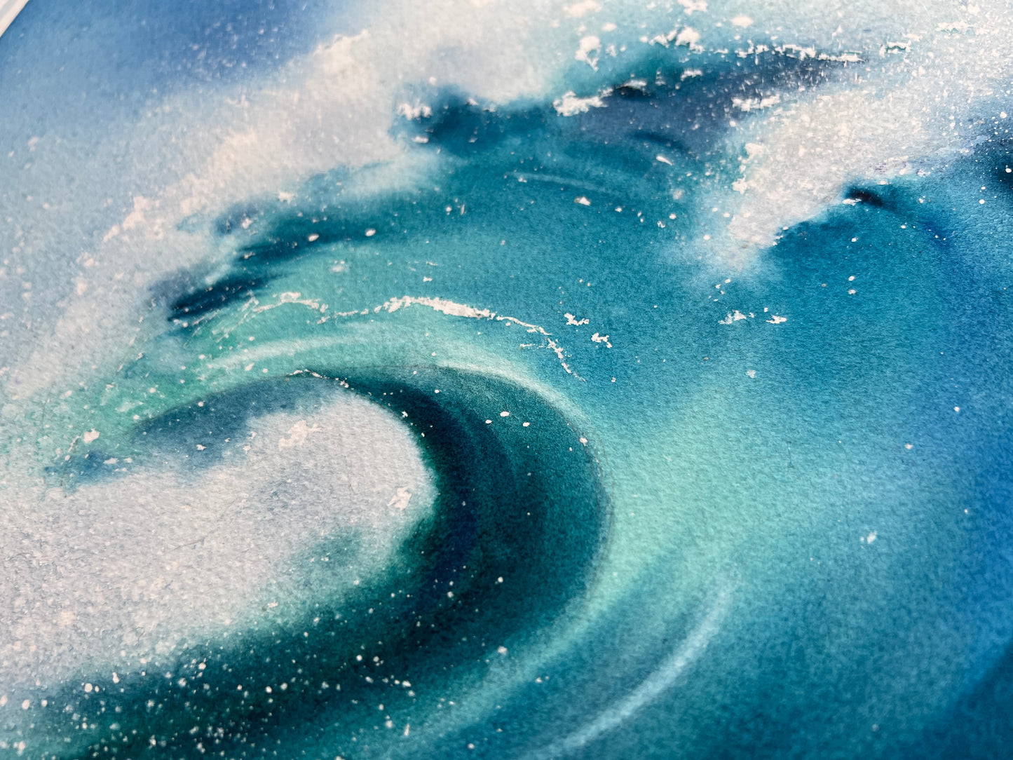 Tidal Wave Painting, Watercolor Original Sea Art, Ocean Waves, Coastal Home Decor, Gift For Him, Coast, Seascape, 16x12"