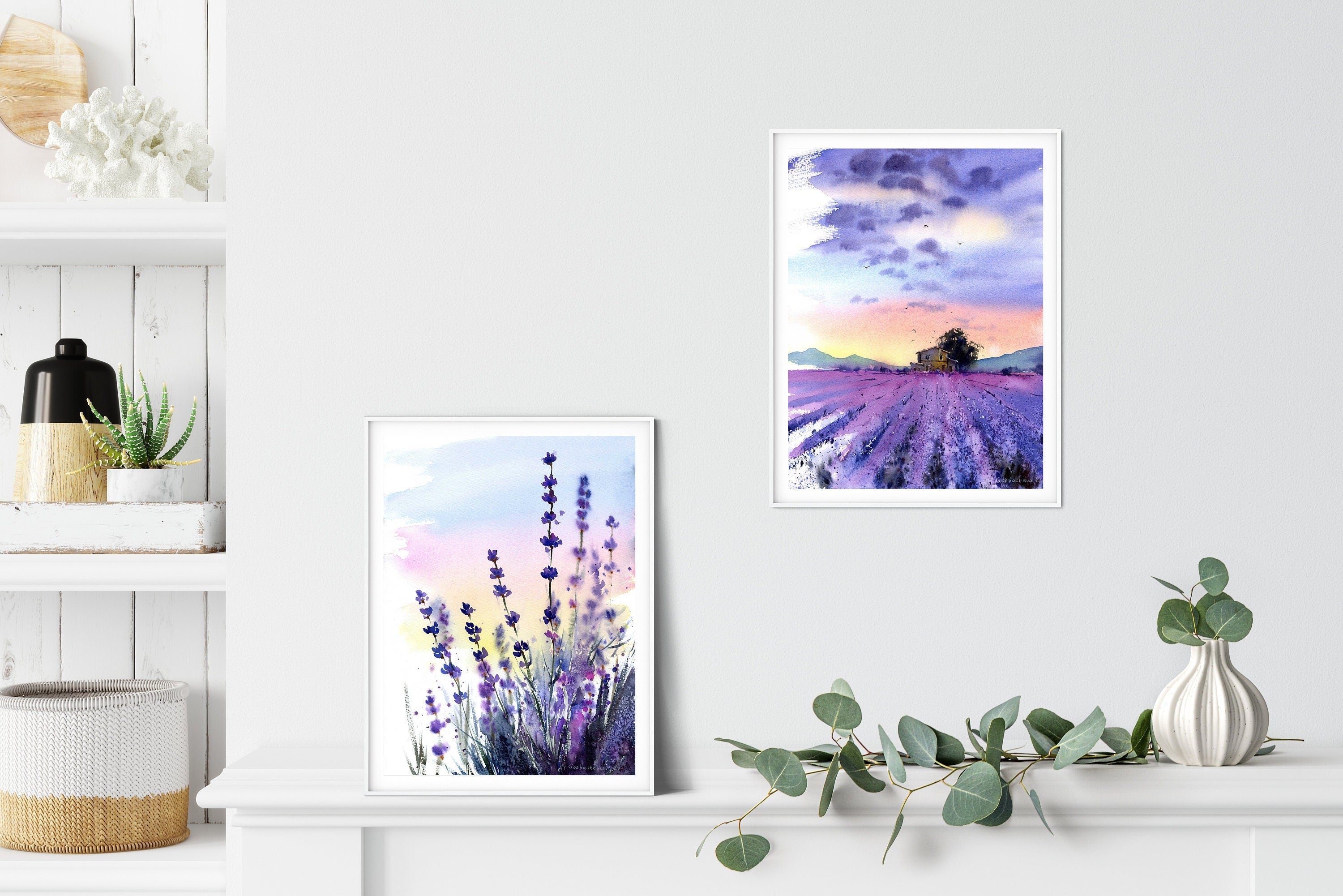 Watercolor Flowers Set of 3 Prints buying Minimalist Lavender Hydrangea Tulips Spring Summer Art Botanical Print Floral Wall Decor Painting Print