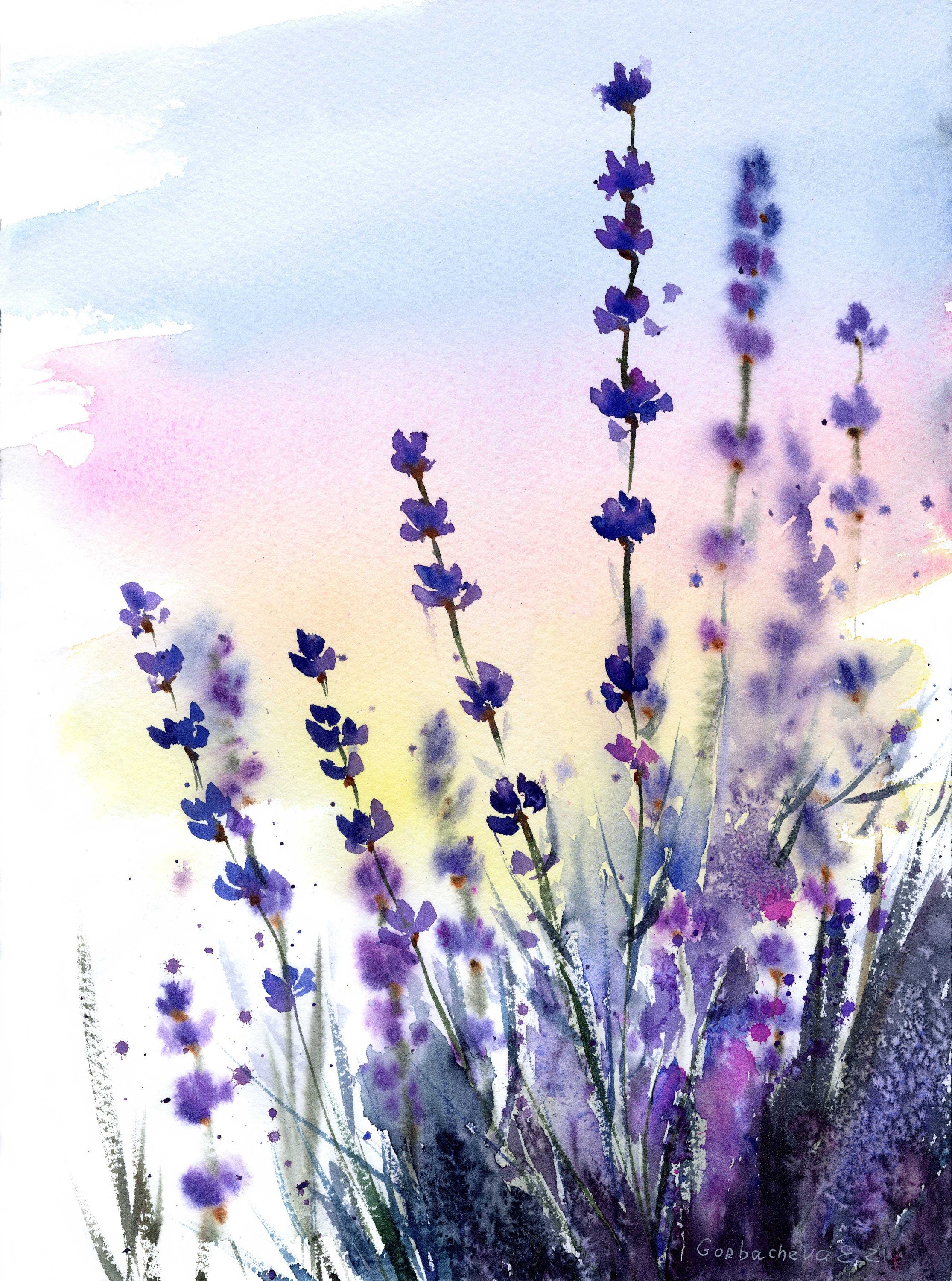 Lilac Flowers Print, Floral Watercolor high quality Painting, Set Of 4 Fine Art Prints, Lavender Wall Hanging Art, Giclee Prints, Home Decor, Large Sizes