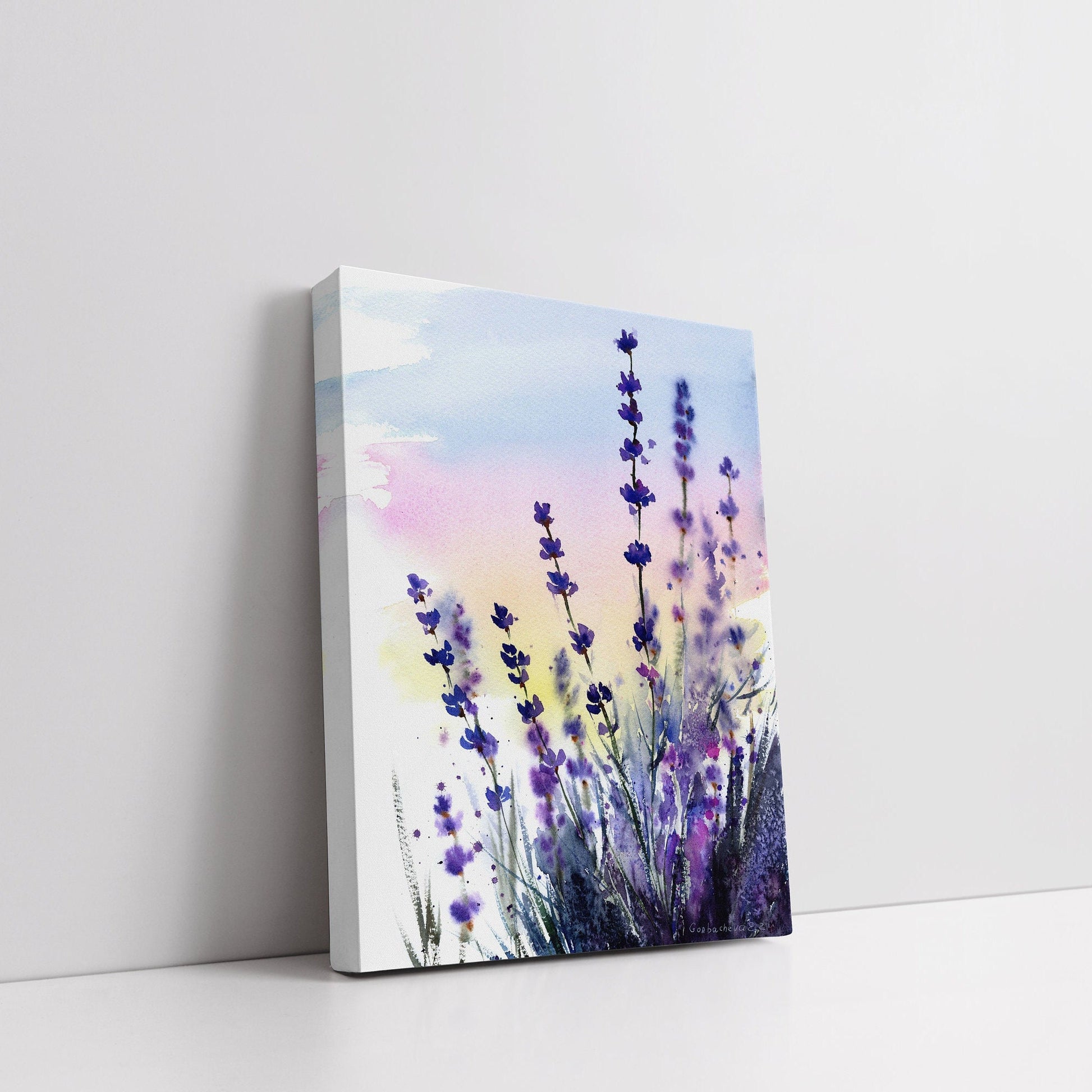 Herbal Flower Art Print, Provence Home Wall Decor, Lavender Watercolor –  Watercolor Art by Eugenia Gorbacheva