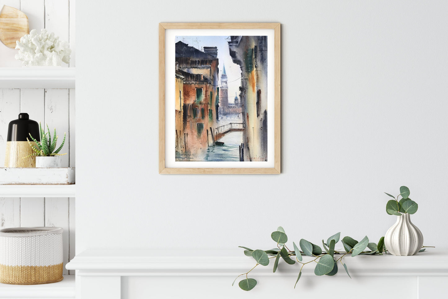 Venice Canal Painting Original Watercolor, Italian City, Italy Travel, Architecture Artdeco, Gondola Wall Art, Gift