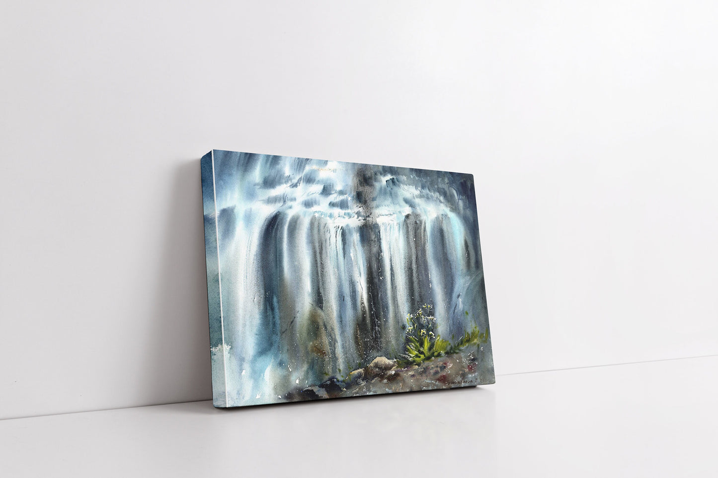 Tropic Waterfall Art Print, Beautiful Nature Landscape Canvas Wall Art Design, Decor for Home & Office Decoration