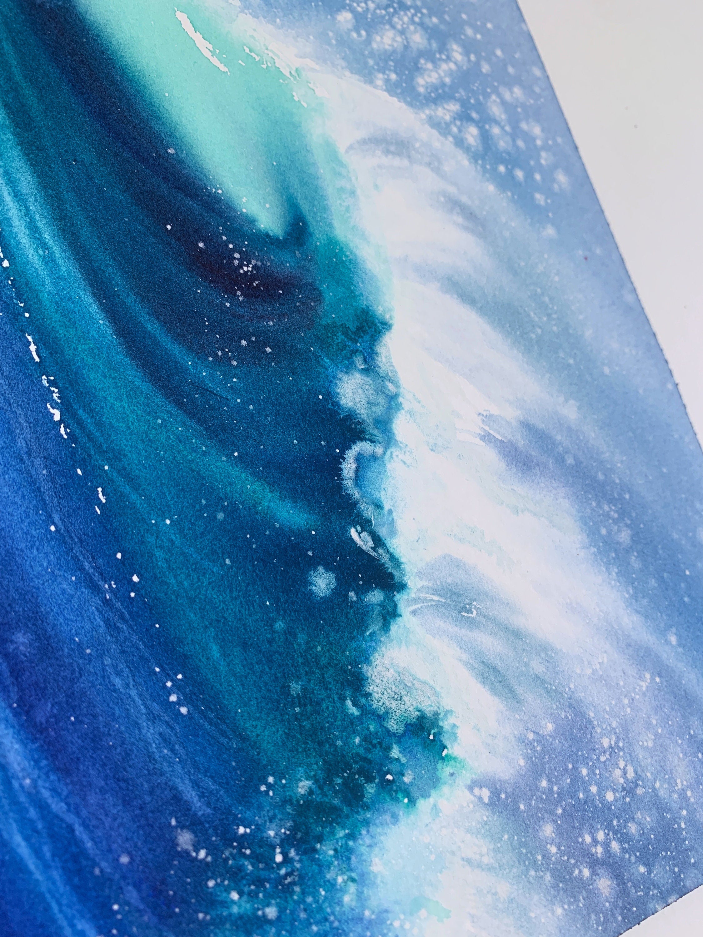 Store Original Watercolor Painting , Big Wave, 11x14