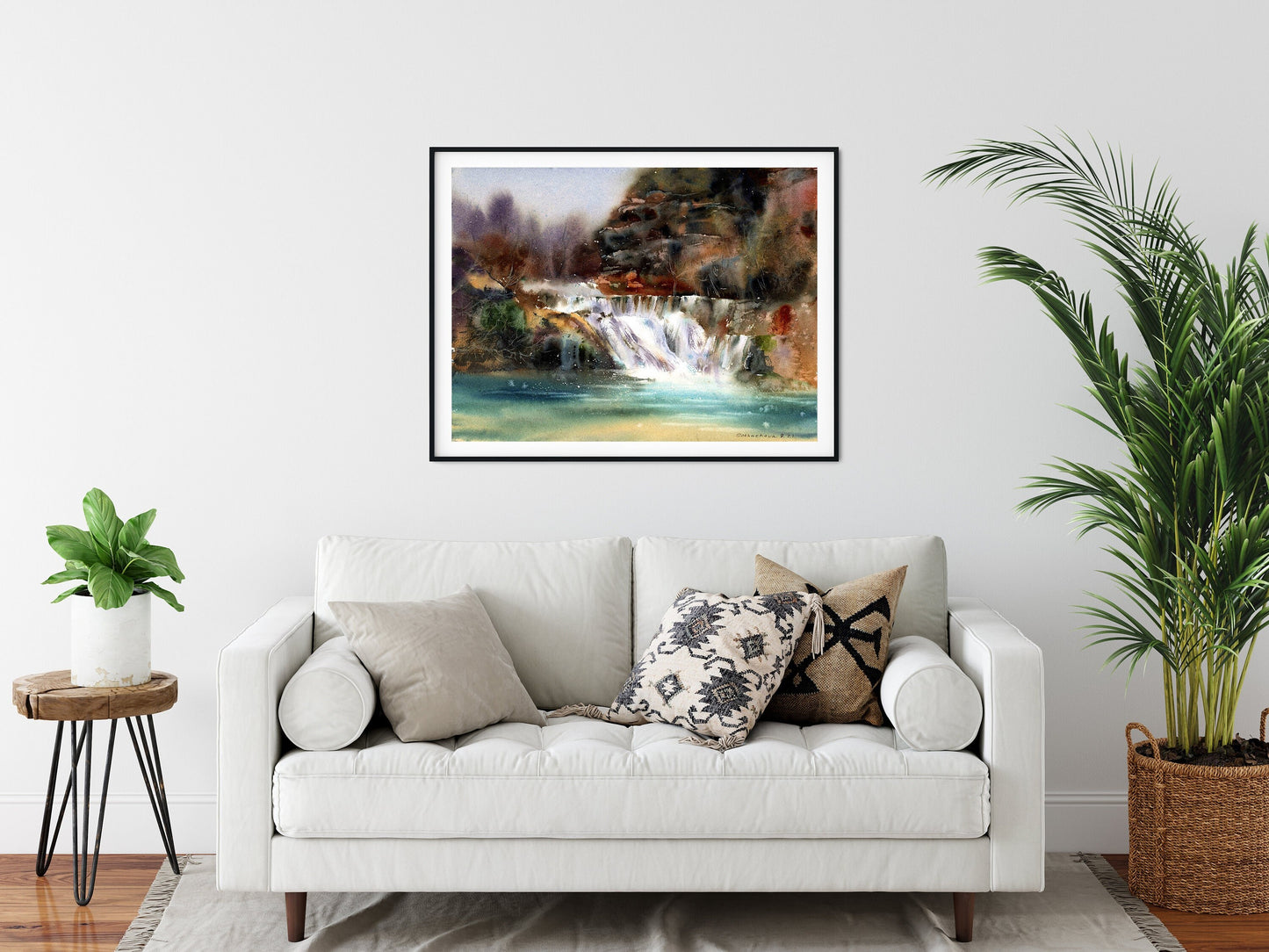 Beautiful Nature Landscape, Tropic Waterfall Wall Art, Canvas Print Design, Decor for Home & Office Decoration