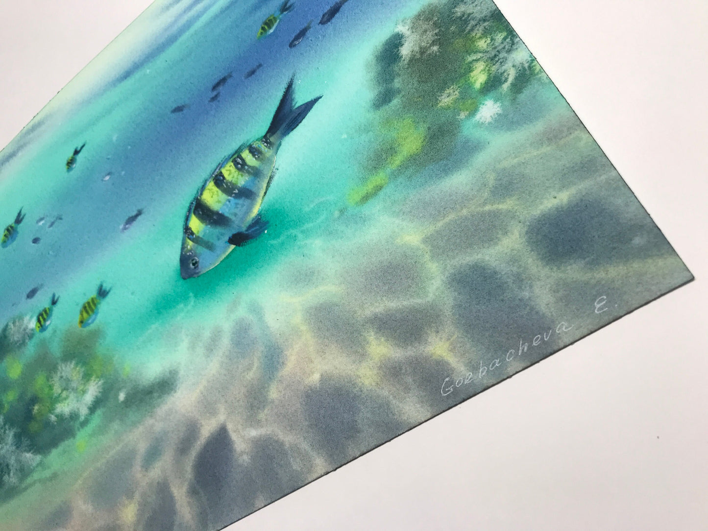 Tropic Fish Painting Original, Undersea Artwork, Ocean Corals, Underwater Art, Coastal Wall Decor, Gift For Diver