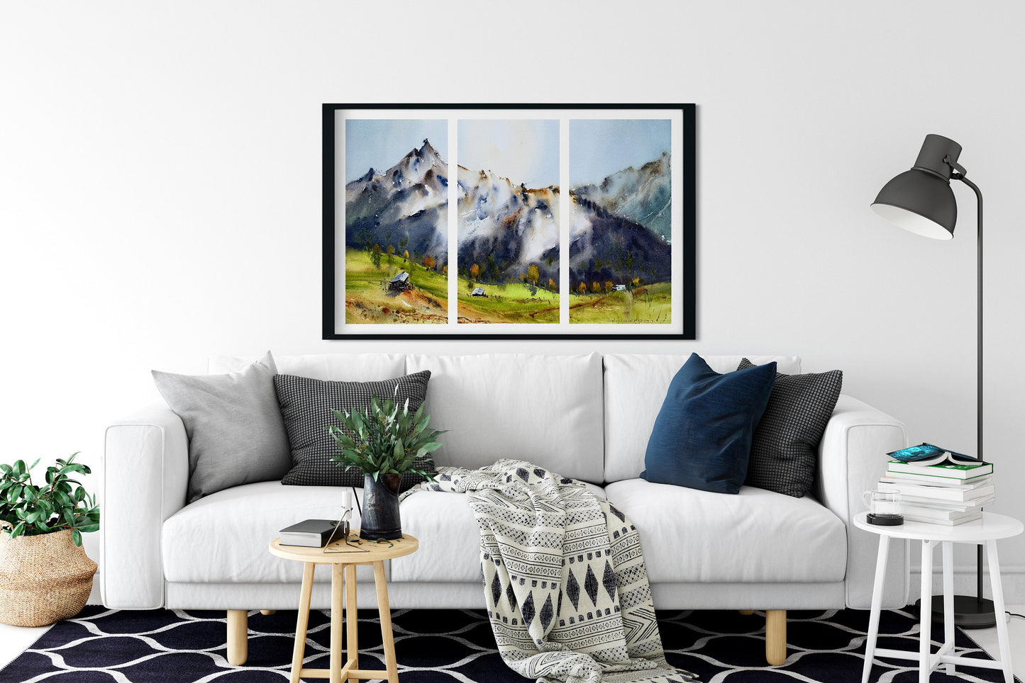 3 Panels Mountain Wall Art, Canvas Split, Modern Home Artwork Decoration for Living Room