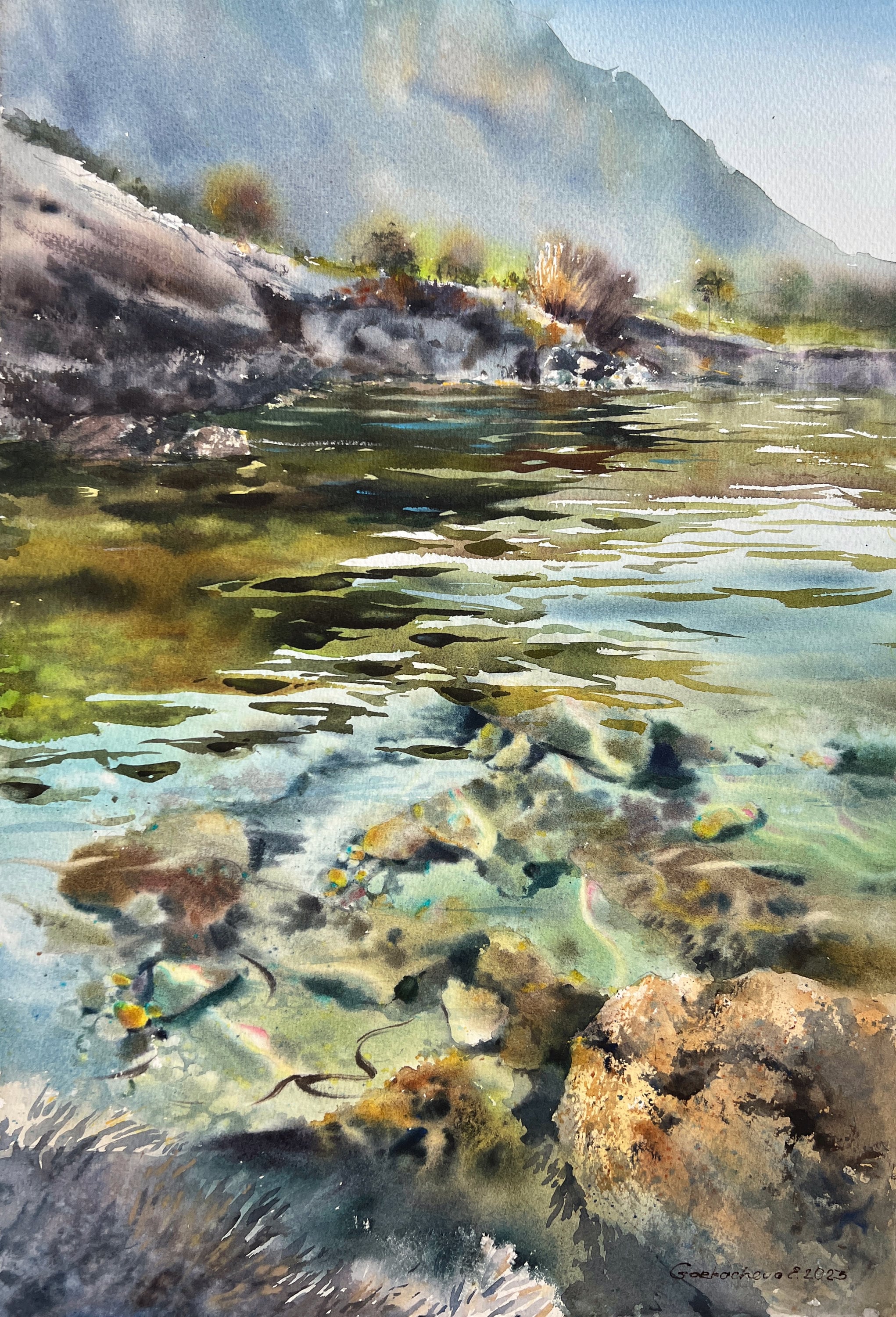 Original Clear orders Water Landscape Painting