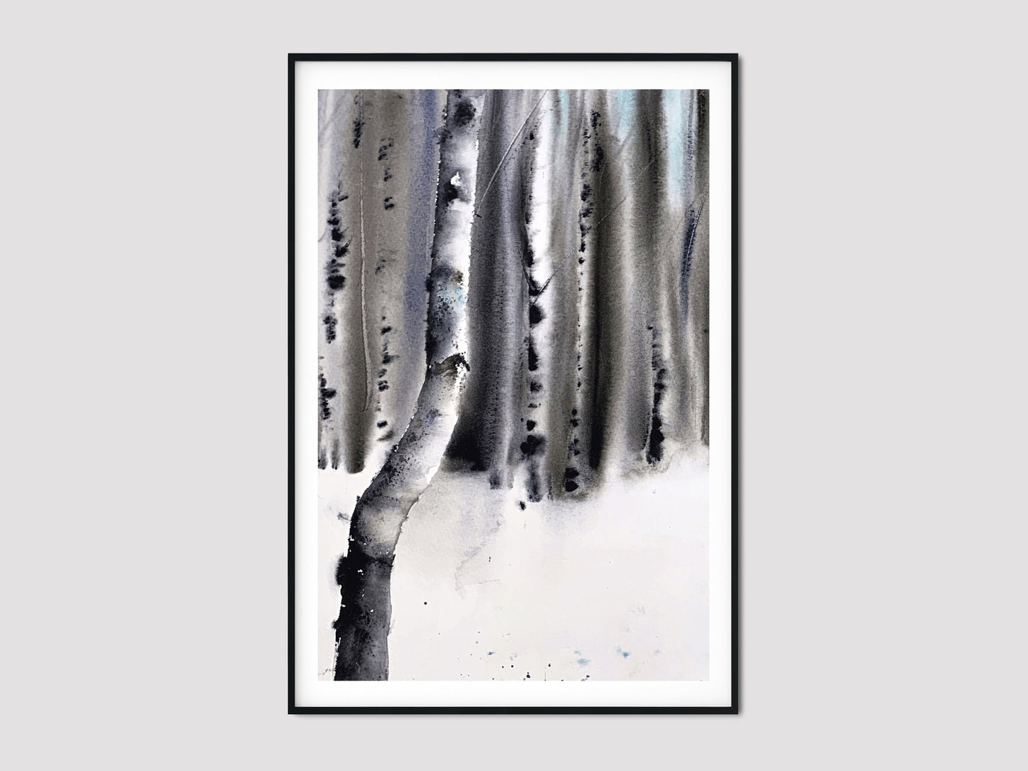 Birch Trees Prints Set of 3, Abstract Forest Wall Art, Nature Watercolor Paintings, Landscape Living Wall Decor